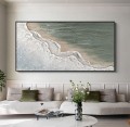 Vague de plage sable abstrait 18 art mural minimalisme